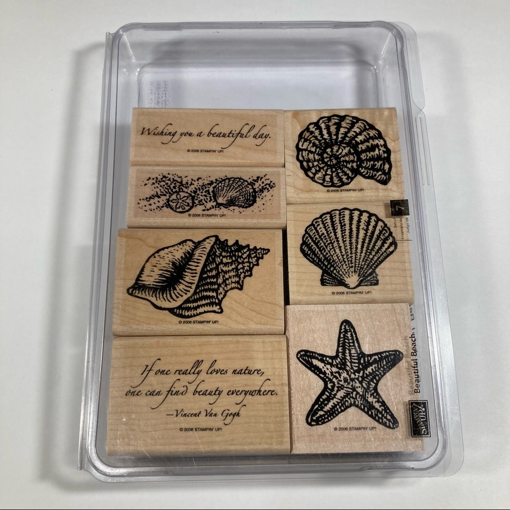 2006 ‘Beautiful Beach’ Stampin! Up 7 piece rubber stamp set